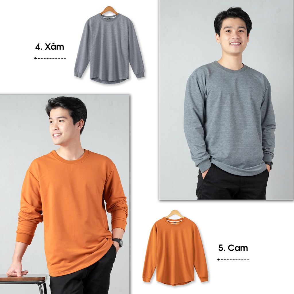 Áo dài tay nam THE 1992 Basic Sweater vạt bầu 5 màu trơn | WebRaoVat - webraovat.net.vn