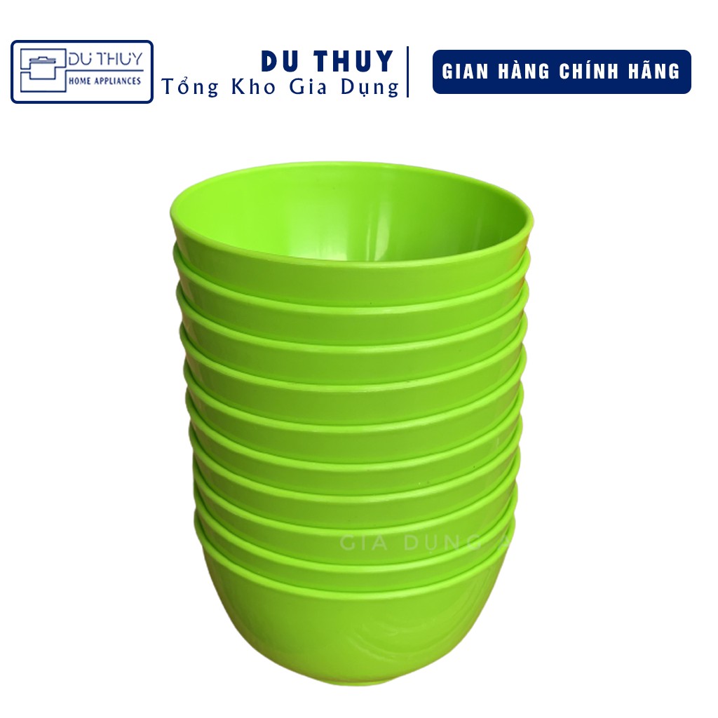 Chén nhựa ăn cơm, màu xanh, kích thước 11,3 x 5,5 cm, nhựa dẻo không vỡ, an toàn sức khỏe của gia dụng Du Thủy