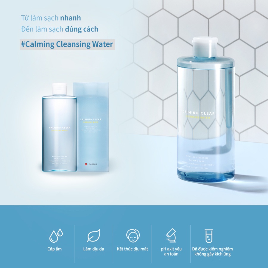 Nước Tẩy Trang, Loai Bỏ Bụi Bẩn Cho Da LEADERS CALMING CLEANSING WATER_Mỹ phẩm Hàn Quốc chính hãng