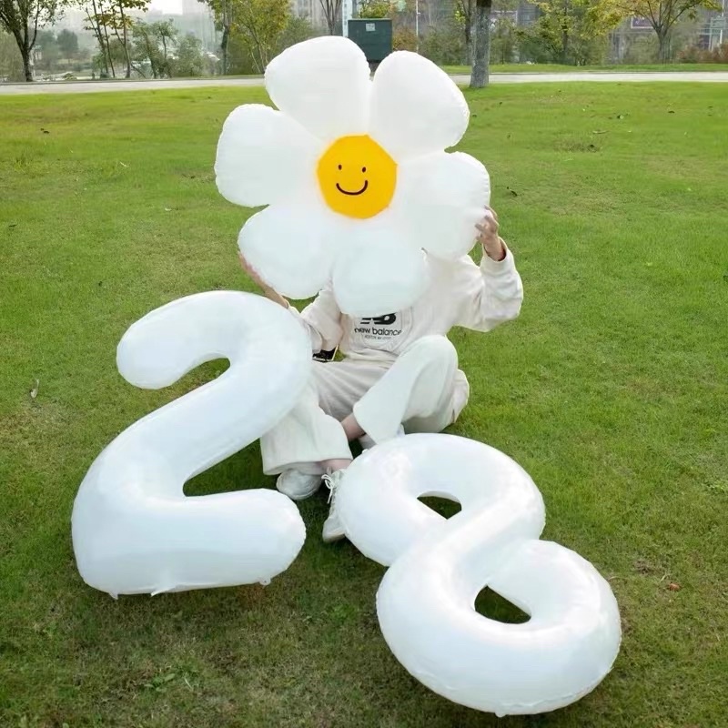 Bong Bóng Số Trang Trí Sinh Nhật MÀU TRẮNG SỮA Size 70CM LOẠI DÀY - Bóng Số ,  Bóng Bay Trang Trí Sinh Nhật  Bfun