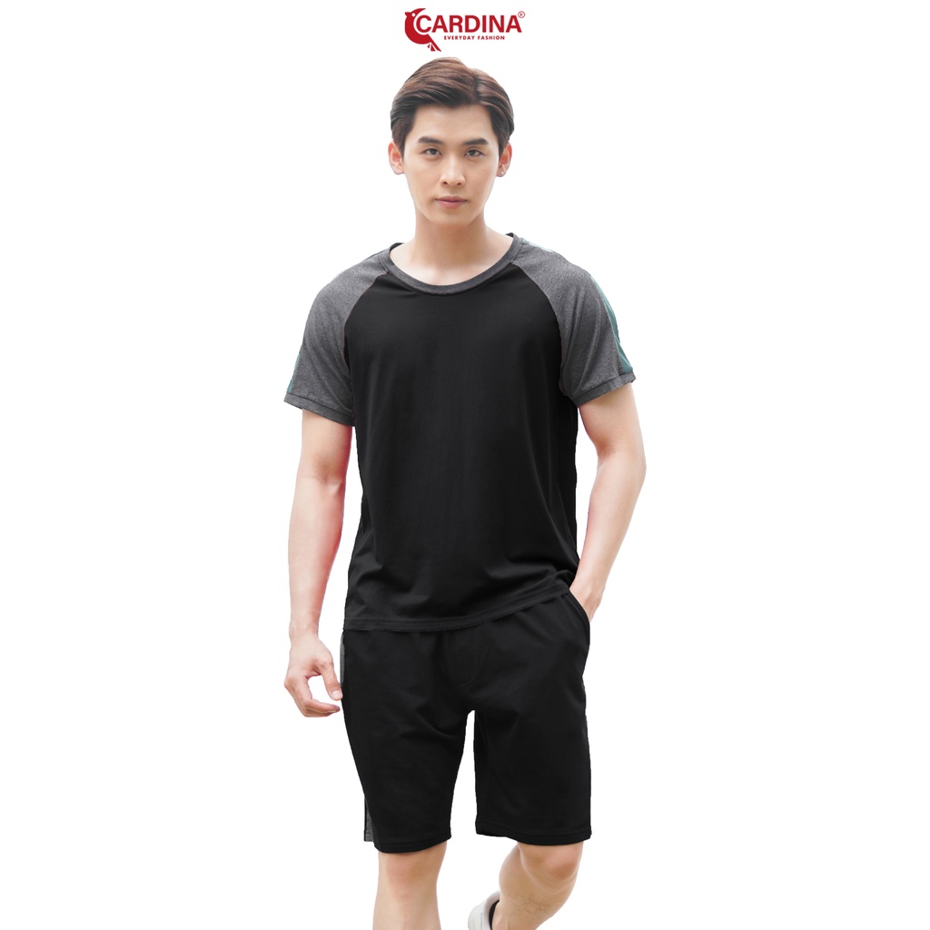 Đồ Bộ Nam 𝐂𝐀𝐑𝐃𝐈𝐍𝐀 Chất Cotton Cao Cấp Áo Cộc Tay Phối Màu Kiểu Dáng Thể Thao 2CM01