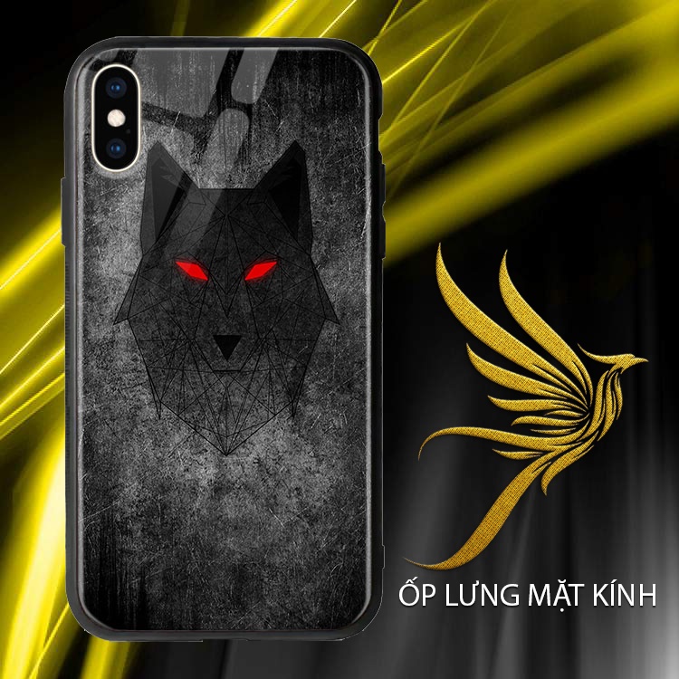 ốp kính ip Hình Con Sói Rẻ SALEALLY Cho Iphone 12/11/ProMax/X/XsMax/Xr/6/8/7Plus