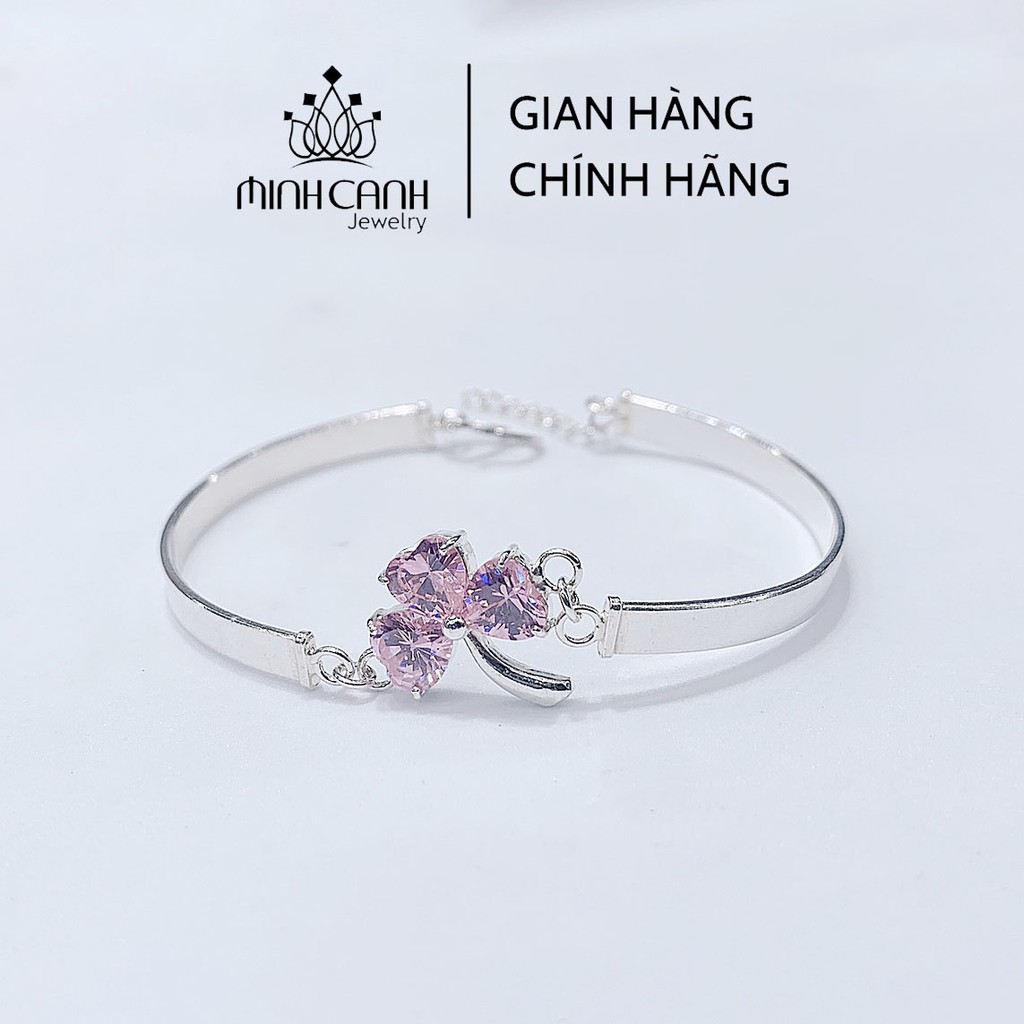Vòng Tay Cỏ 3 Lá May Mắn Dạng Kiềng Cứng - Minh Canh Jewelry