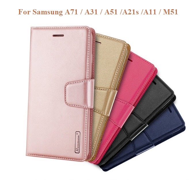 Bao da Samsung Galaxy A71 / A31 / A51/ A11/ A21s / M51 dạng ví hiệu hanman, sang trọng tiện lợi