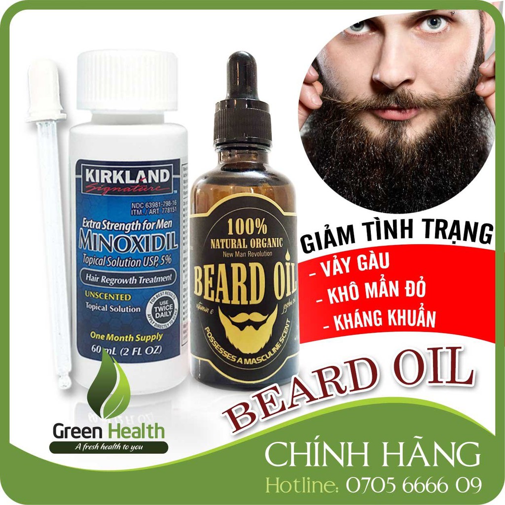 Minoxidil 5% Combo dầu dưỡng râu Beard oil