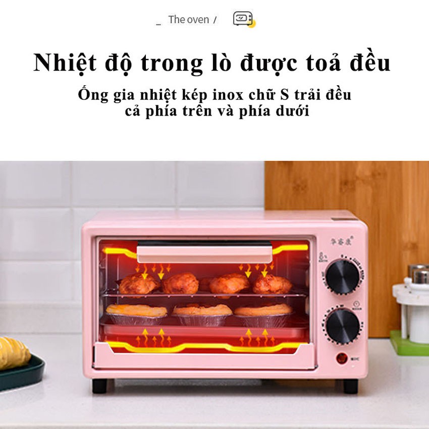 Lò Nướng, Lò Nướng Mini, Nướng Bánh, Nướng Thịt Hẹn Giờ Nhỏ Gọn, Tiện Lợi, Đa Năng LEON OFFICIAL