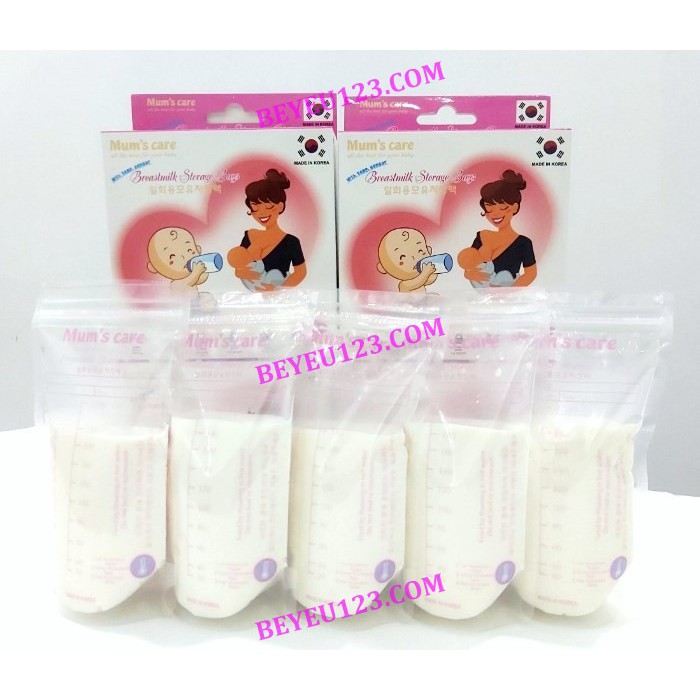 Hộp 30 túi trữ sữa mẹ cảm ứng nhiệt 210ml MUM'S CARE
