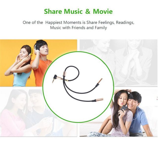 (Hai Trong Một) Jack chia tai nghe từ 1 ra 2 chuẩn xịn ,Cùng nghe chung nào