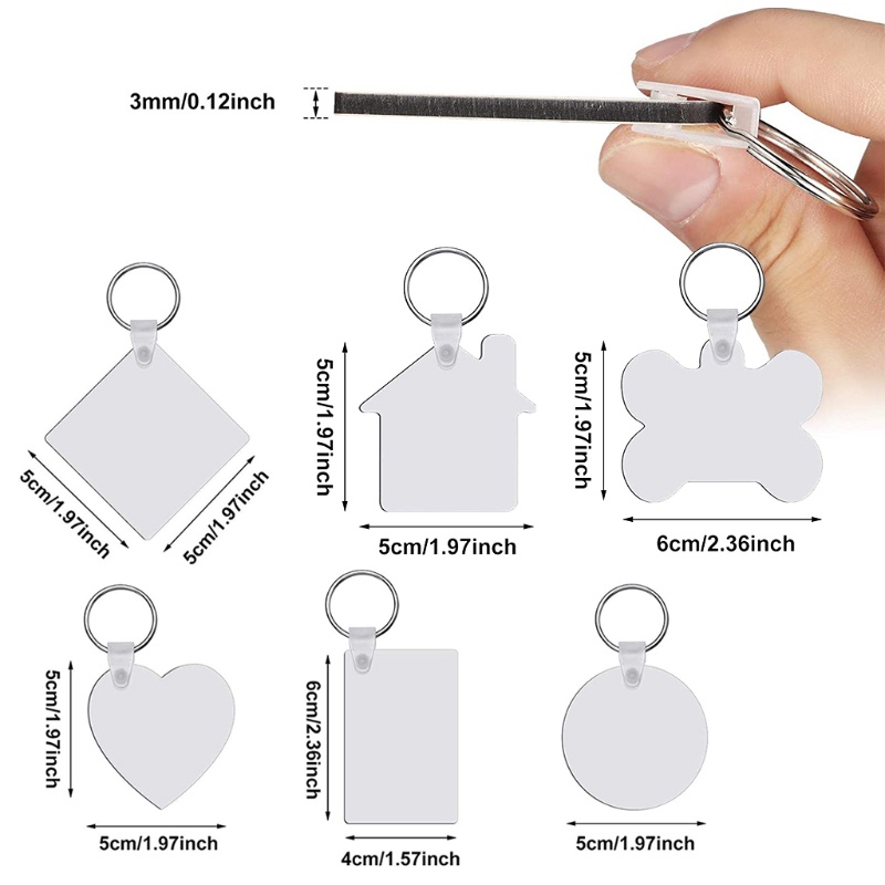 Set 36 Phụ Kiện Làm Móc Khóa In Hai Mặt Chịu Nhiệt