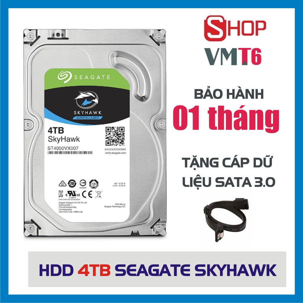 Ổ cứng PC,Camera HDD Seagate Skyhawk 4TB - Bảo hành 1 tháng !
