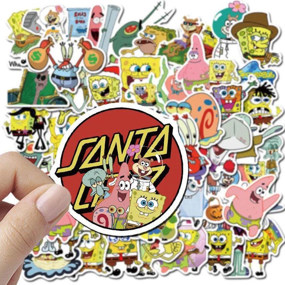Miếng Dán Trang Trí Laptop Chống Nước Hình SpongeBobs Hoạt Hình