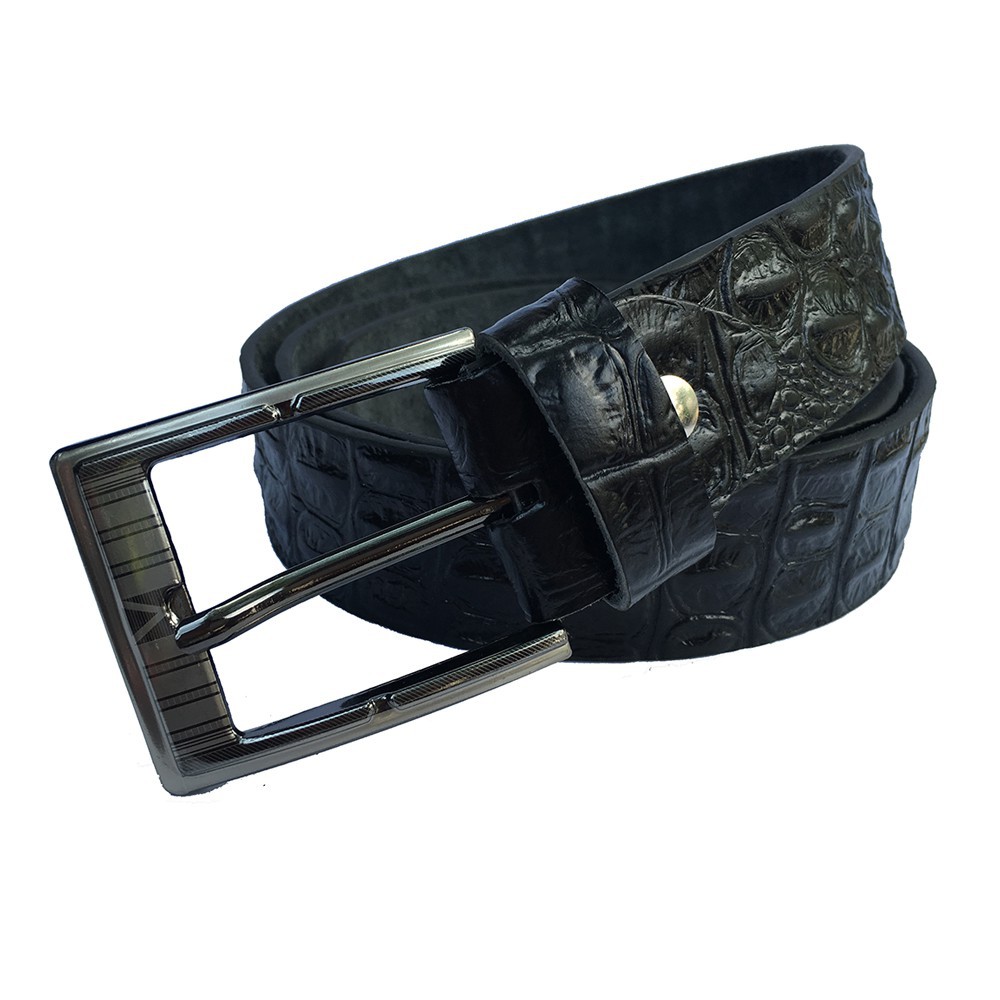Dây nịt nam ,Thắt lưng nam dập vân cá sấu khóa kim ( Phong Cách Cổ Điển )
