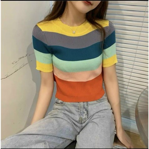 Áo len croptop sắc màu - A94 | WebRaoVat - webraovat.net.vn