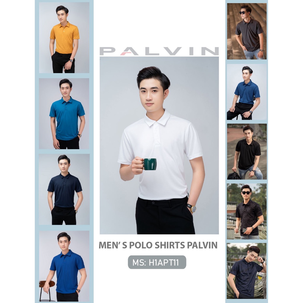 Áo Polo nam PALVIN  cao cấp chất xịn dệt bo dày dặn chuẩn form áo thun cổ bẻ tay ngắn_H1APT11 | BigBuy360 - bigbuy360.vn