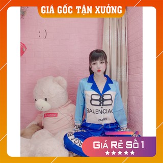 Đồ bộ ngủ mặc nhà phi lụa pijama, đồ bộ mặc nhà siêu mát