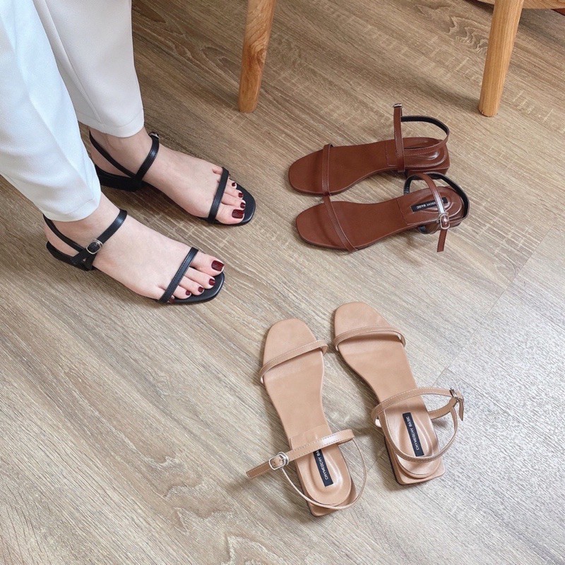 Sandal bệt quai mảnh 2cm xinh đi hè  đi biển mặc váy hay đồ gì cũng hợp