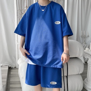Set bộ áo thun tay lỡ quần short logo ngực chất tổ ong siêu chất