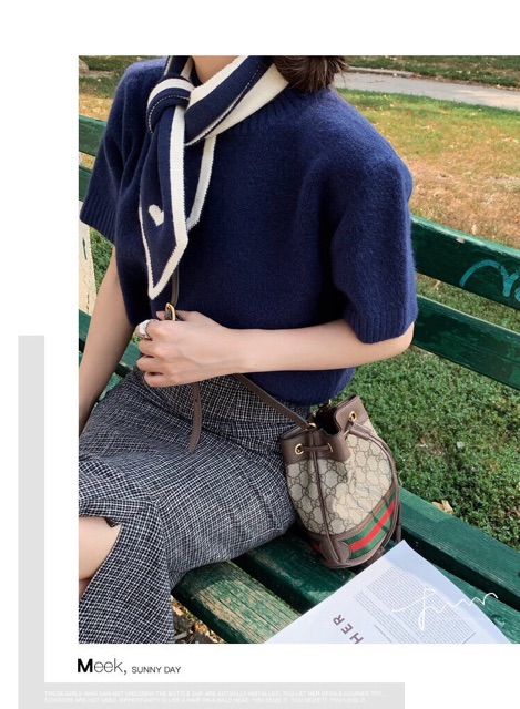 Set len xanh cổ nơ siêu hot - có bán áo riêng