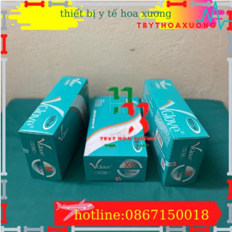 Com Bo 5 Hộp Găng Tay Y Tế Vglove Hộp 100 cái