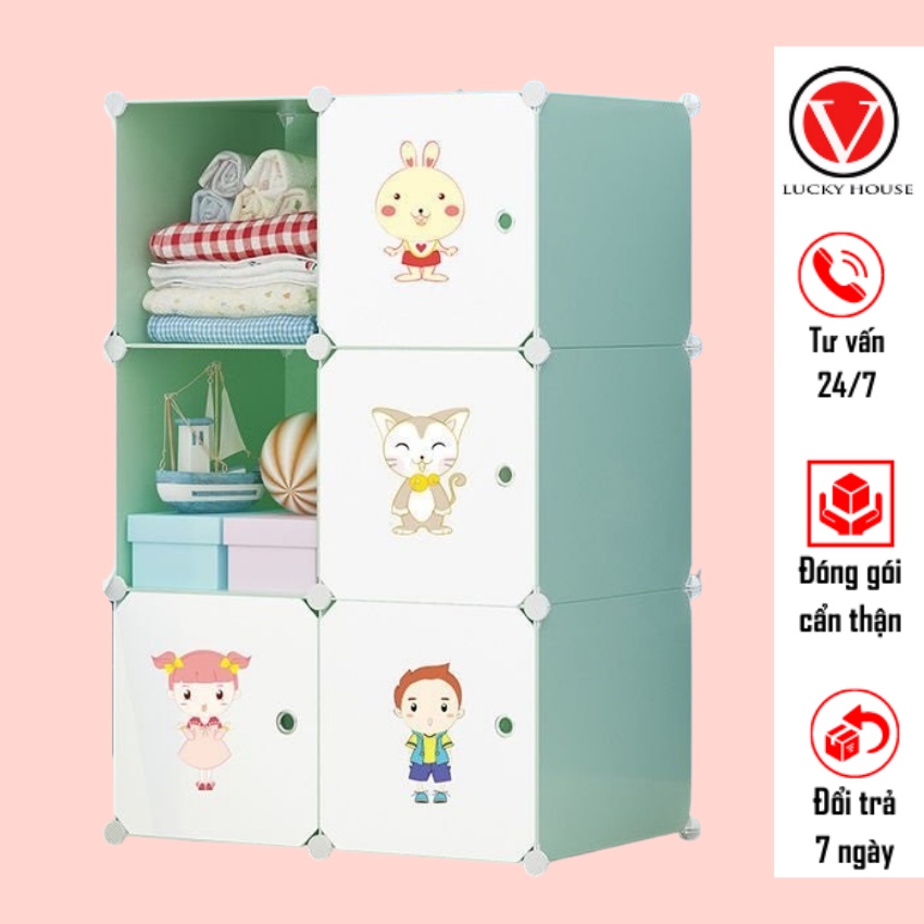 Tủ nhựa ghép quần áo V lucky house VLK08