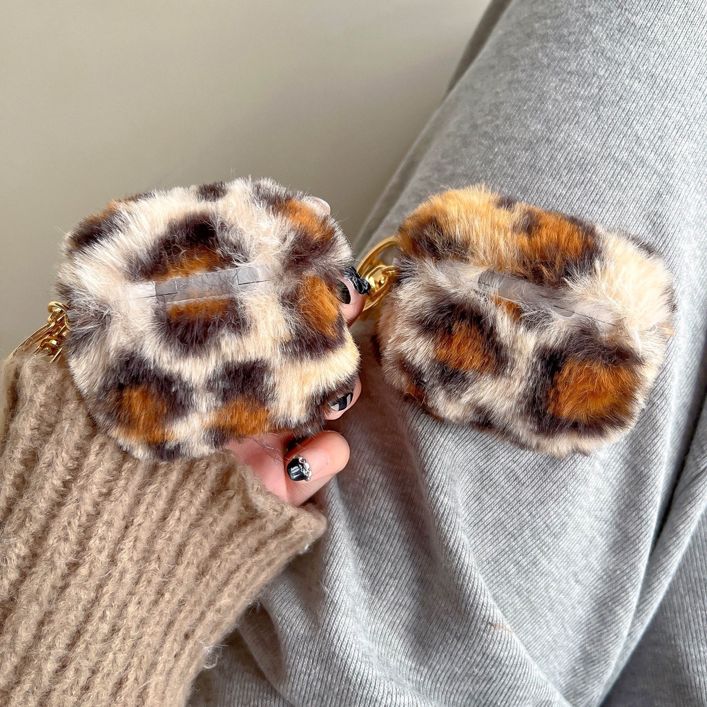 Vỏ Bảo Vệ Hộp Sạc Tai Nghe AirPods3 Gen AirPods3 2021 3 Họa Tiết Da Báo Bằng Lông Nhung Ốp