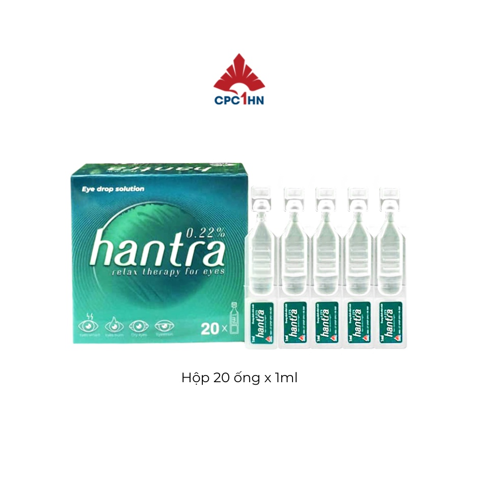 Dung Dịch Nhỏ Mắt Giảm Mỏi Mắt CPC1HN HANTRA 0,22% - Hộp 20 ống x 1ml