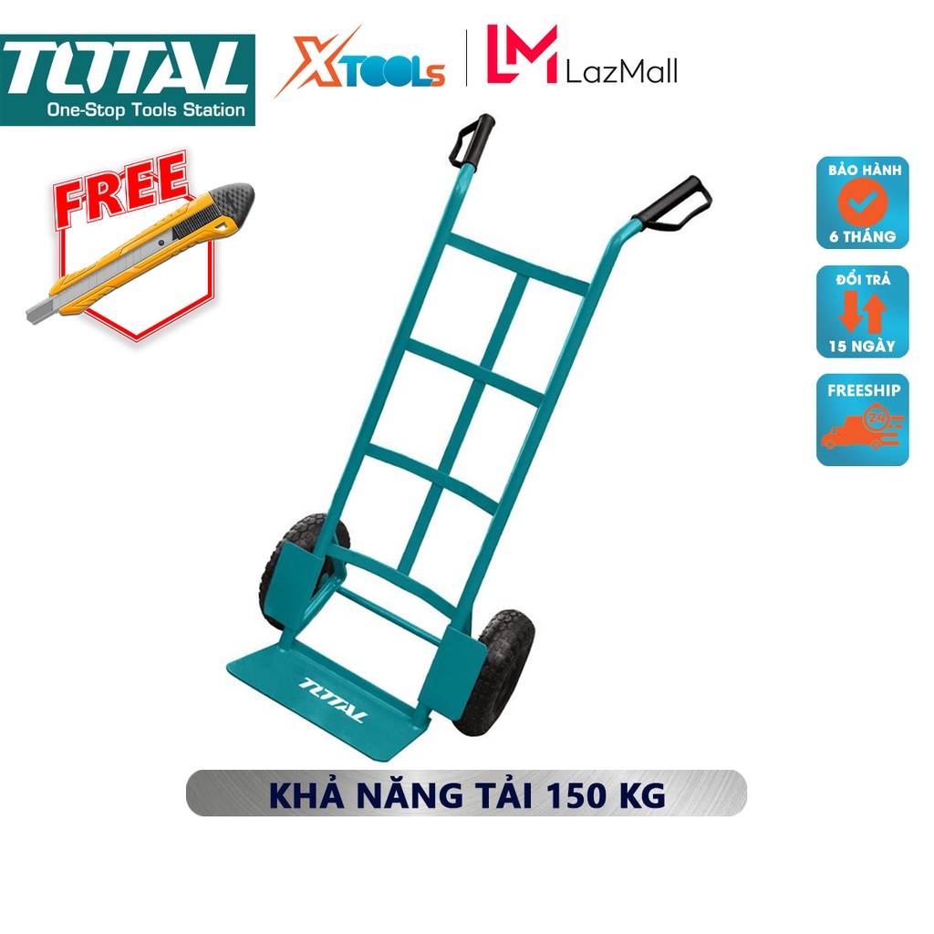 Xe đẩy hàng bằng tay TOTAL THTHT20221 | xe kéo hàng Khả năng tải: 150kg Độ dày khung ống: 1.2*25mm Độ dày tấm thép: 3.5m