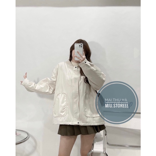 [ẢNH THẬT] ÁO KHOÁC BOMBER KAKI TRƠN TÚI HỘP TRẦN BÔNG