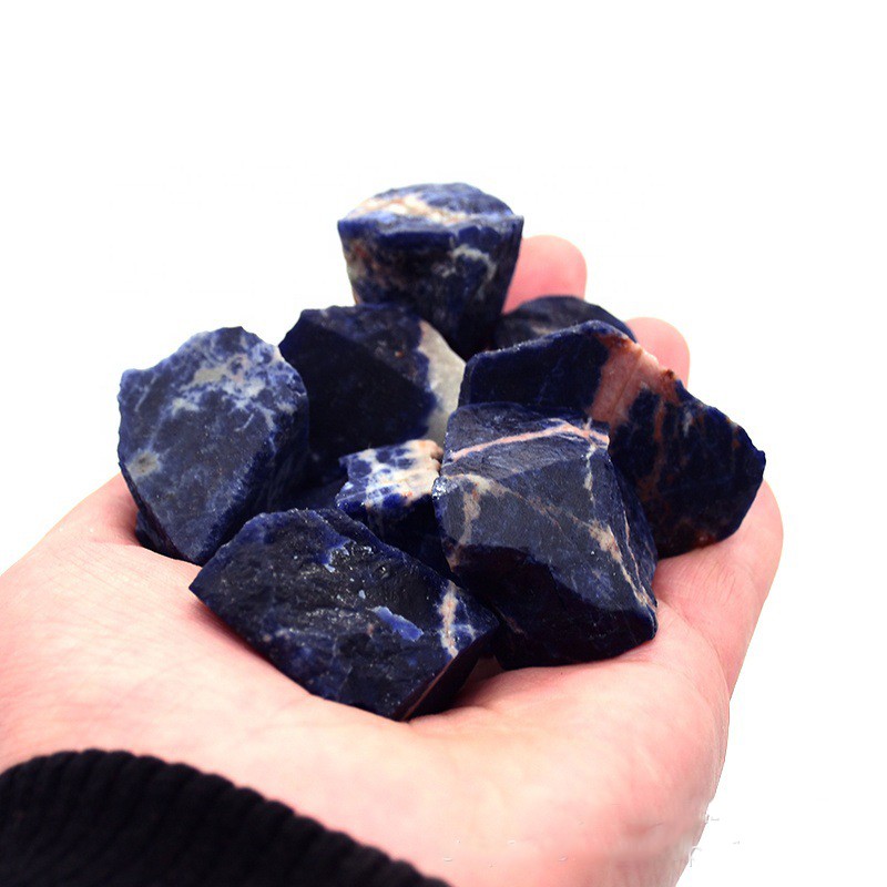 Đá thô thanh tẩy Sodalite chơi tarot E12, phong thủy