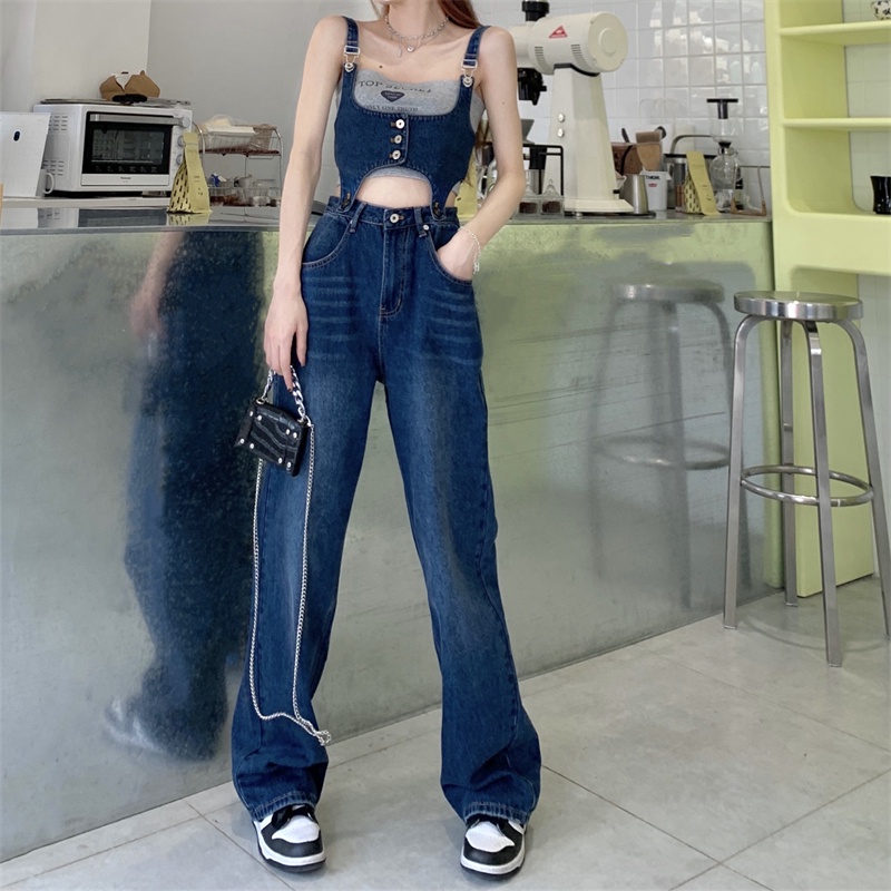 Set yếm Denim mới nhất 2023, thiết kế Jumpsuit tôn dáng phong cách trẻ trung năng động