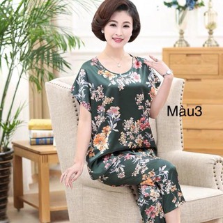 Bộ quần áo lụa trung niên hàng Quảng Châu