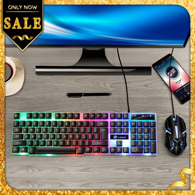 [GIÁ SOCK] Bộ Bàn Phím Giả Cơ và Chuột Chuyên Game Phím Vuông LIMEIDE GTX300 Led 7 Màu