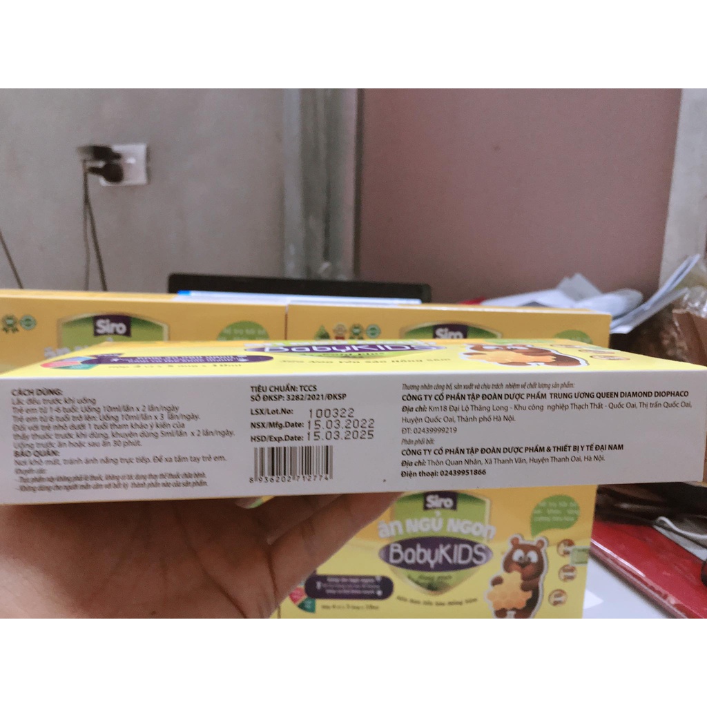 Siro ăn ngủ ngon baby kids gold plus sữa non, yến sào, hồng sâm (20 ống x 10ml)
