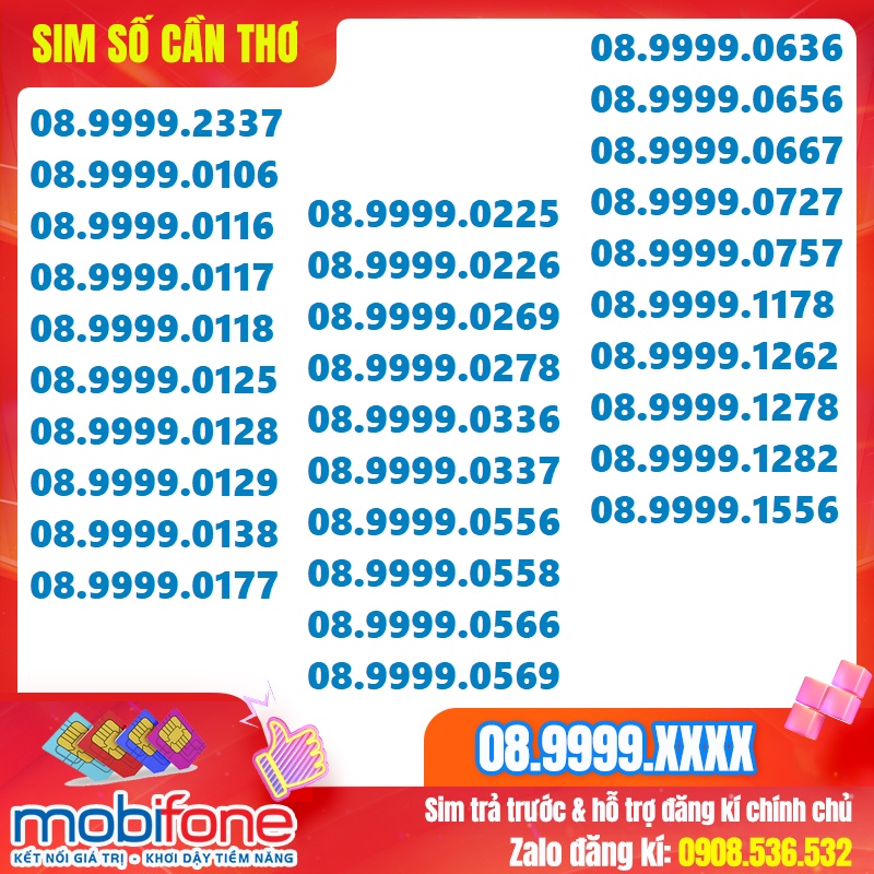 Sim số đẹp tứ quý giữa mobifone