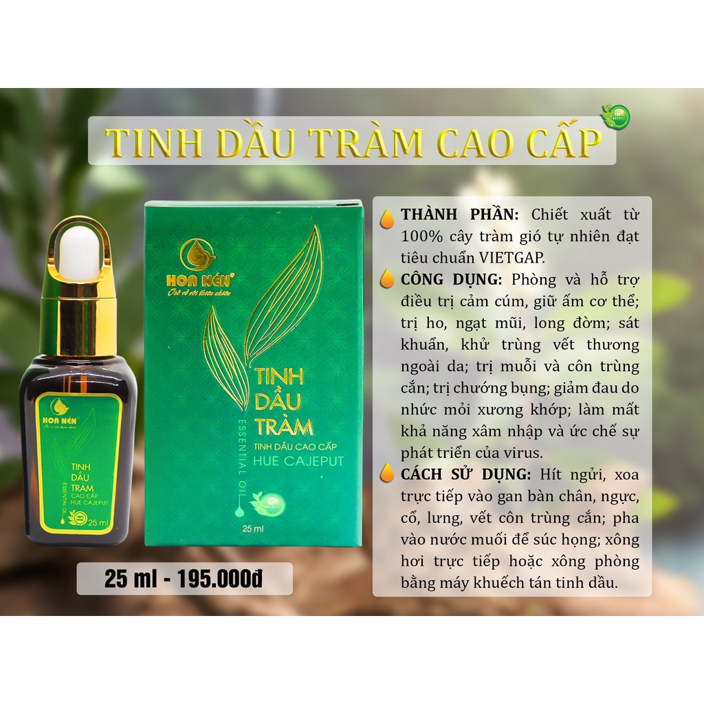 Tinh Dầu Tràm Hoa Nén Loại Cao Cấp 25 ml