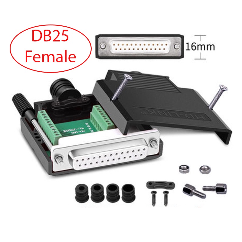 Đầu nối DB25 LPT terminal male female vặn vít không cần hàn