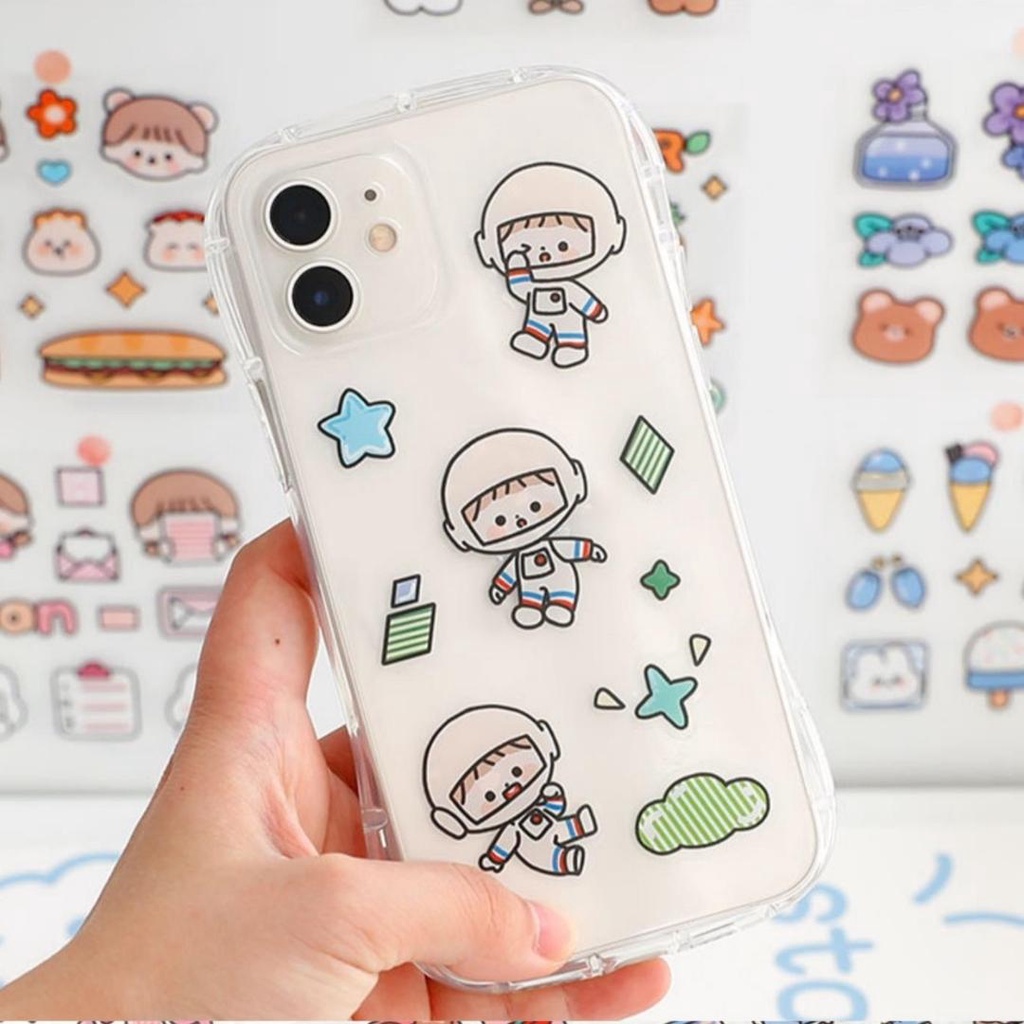 Sticker dán dễ thương trang trí bình nước, điện thoại nhựa PET chống nước
