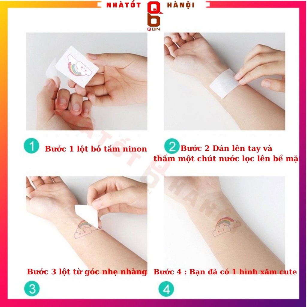 Hình xăm mini tattoo màu sắc AN TOÀN cho da dễ dàng sử dụng mua 2 tặng 1 Nhatothanoi