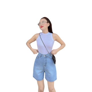 Quần bò nữ, Quần sort jean nữ lưng cao phong cách, chất bò mịn CHALE