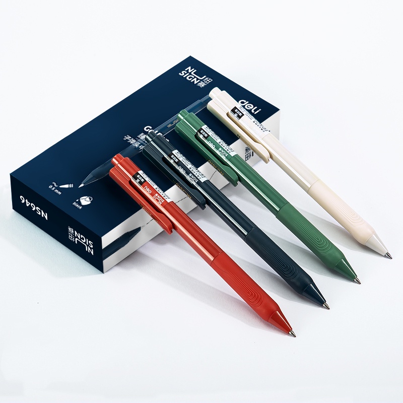 Bút Bi Gel Đen Ngòi 0.5mm Thiết Kế Thu Gọn Tiện Dụng