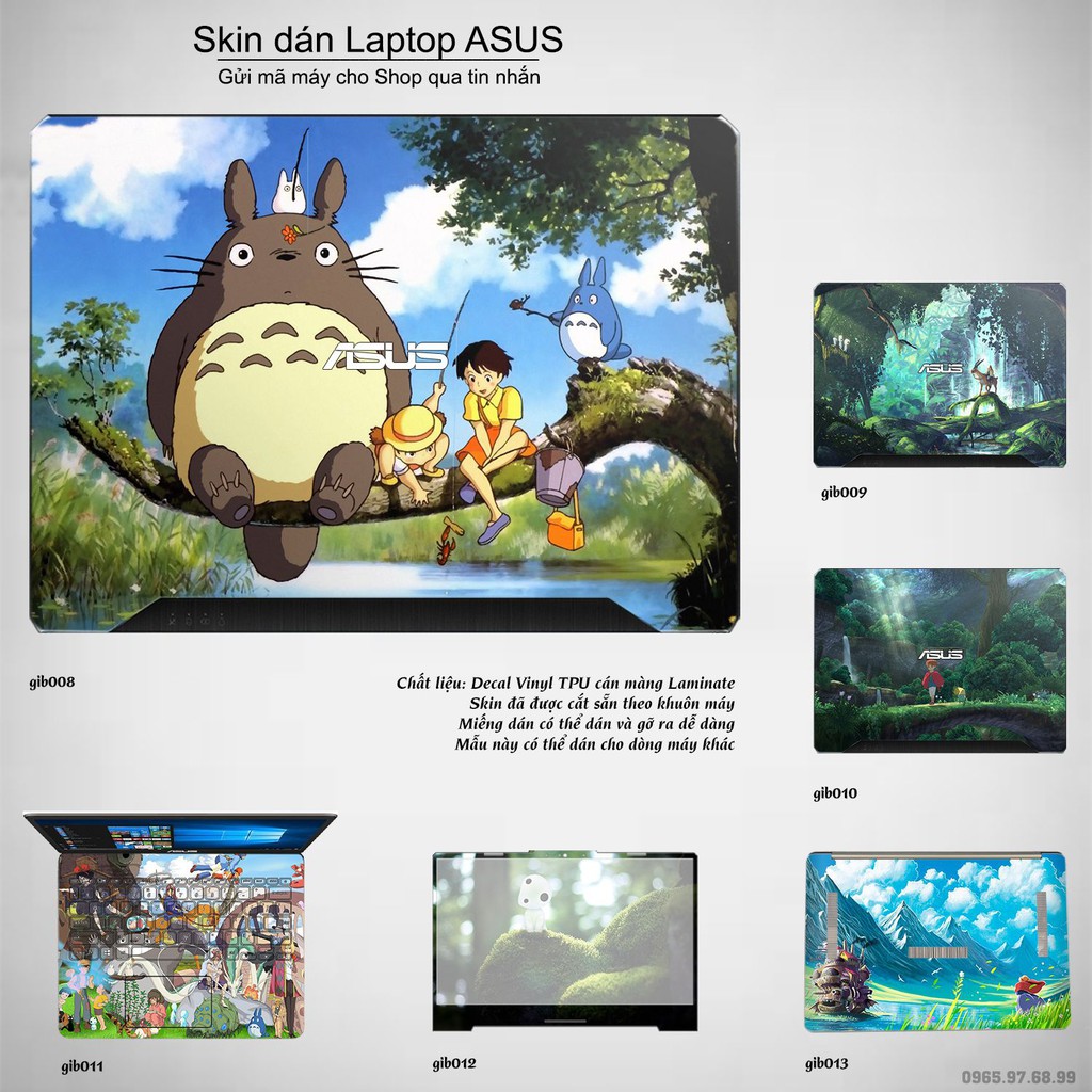 Skin dán Laptop Asus in hình Ghibli Studio (inbox mã máy cho Shop)