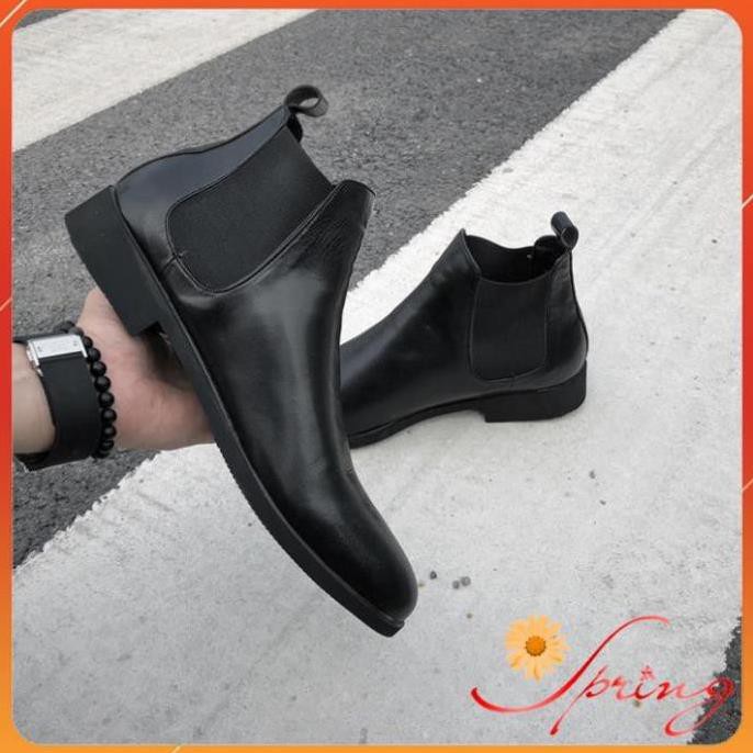 Giày Boot Nam Tăng Chiều Cao Cao Cấp Chelsea Boot màu đen - Sale 1