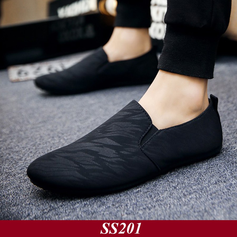 Giày Lười Vải Nam Hàn Quốc Giày lười vải phong cách