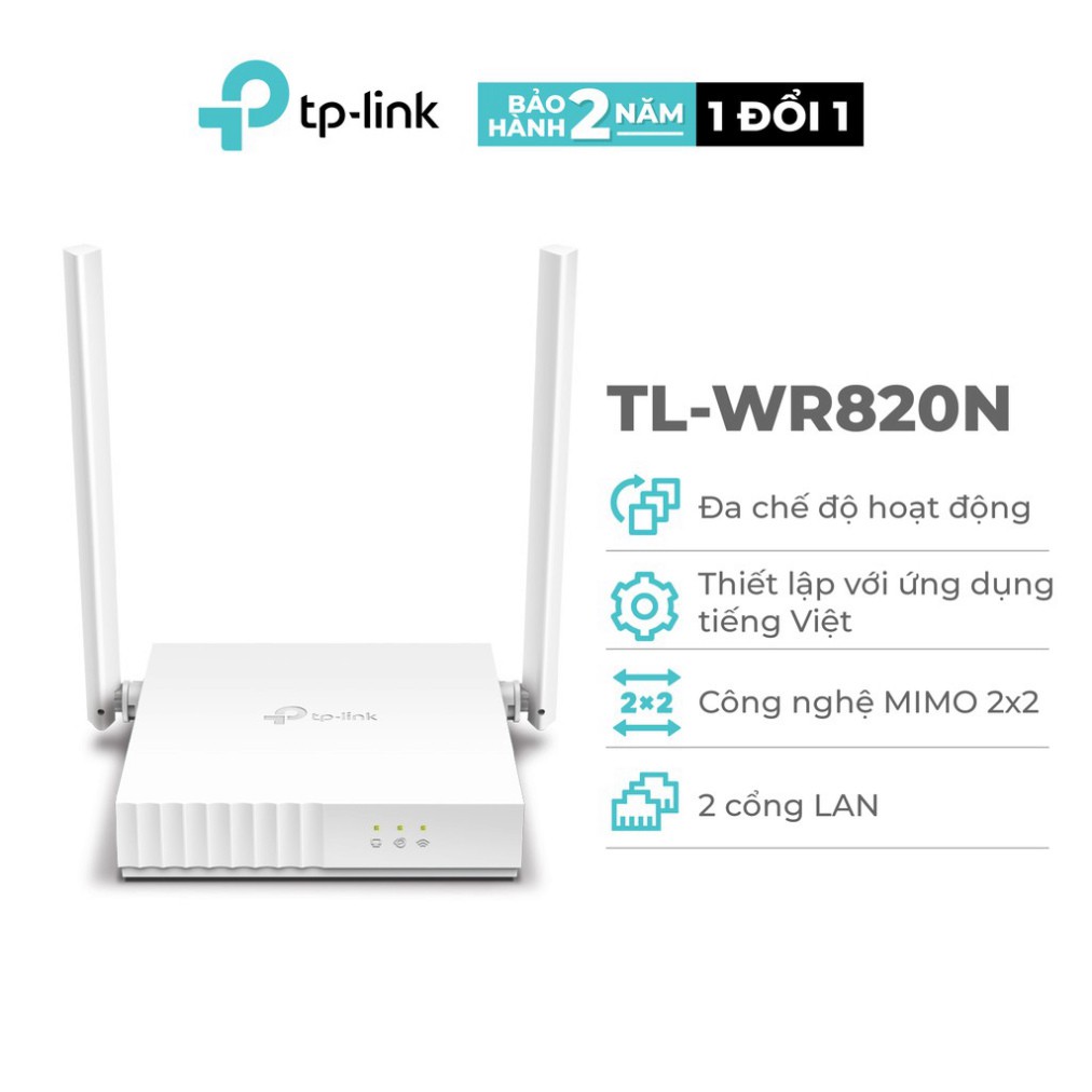 Bộ phát wifi TP-Link Chuẩn N 300Mbps bảo vệ mạng gia đình tối đa TL-WR820N | BigBuy360 - bigbuy360.vn