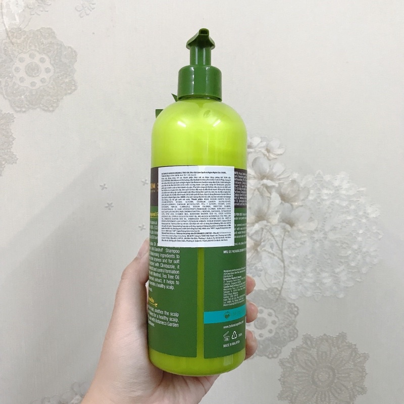 Dầu Gội Botaneco Garden Organic Trio Oil Shampoo Anti-Dandruff Giảm Gàu 500ml