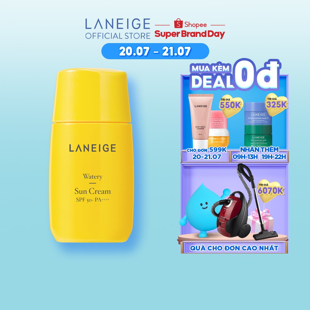  Kem chống nắng cho da thường đến da khô Laneige Watery Sun Cream SPF50+ PA++++ 50ML