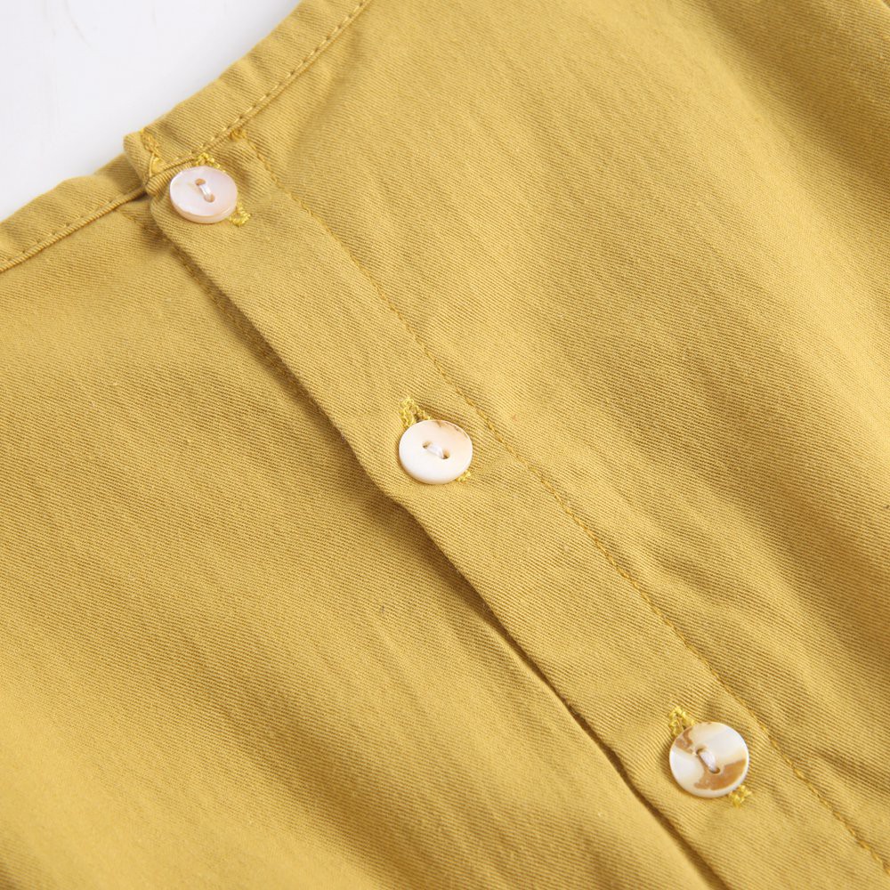 Bộ Đồ Liền Thân Sanlutoz Dành Cho Bé Gái Được Làm Từ Cotton Tay Dài Màu Vàng