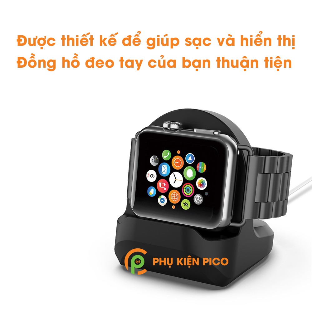 [CHÍNH HÃNG] Đế sạc đồng hồ Apple Watch Series 1 / 2 / 3 / 4 / 5 silicone màu đen