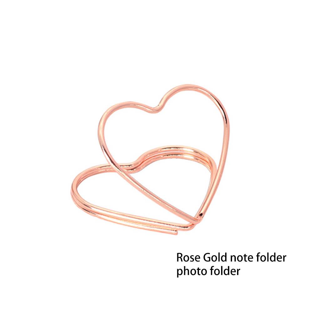 Set 10 Kẹp Giấy Kim Loại Hình Trái Tim Để Bàn Chống Ăn Mòn