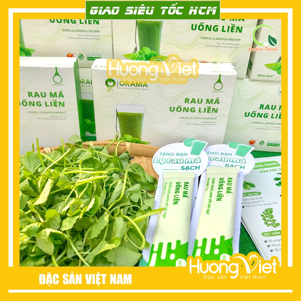 Bột rau má nguyên chất uống liền, bột rau má sấy lạnh Quảng Thanh từng gói tiện lợi dễ dàng pha chế nhanh